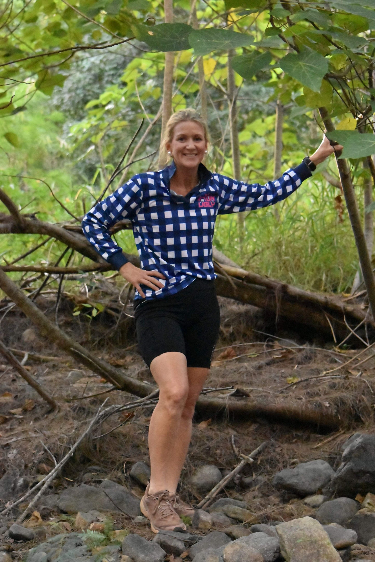 Gingham Long Sleeve Polo