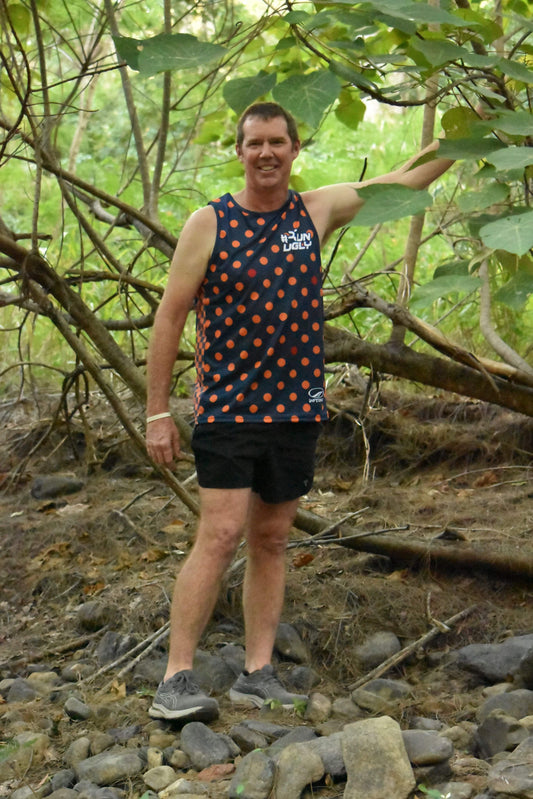 Orange & Navy Spotted Singlet