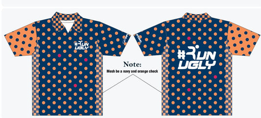 Orange & Navy Spotted Polo Shirt